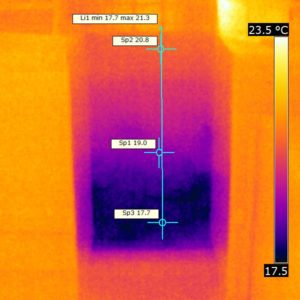 Termografia iniziale particolare di muratura